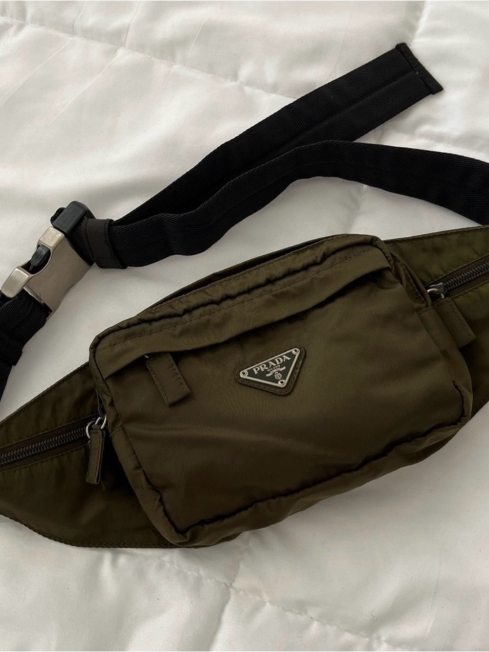 PRADA Nylon Bum Bag in Olive/Army Green